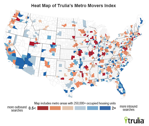 Trulia Metro Movers Index Heat Map