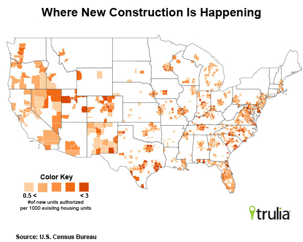 Map Where New Construction Is Happening