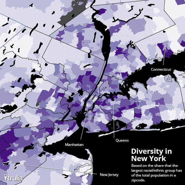 Trulia's Diversity for New York Metro Area Map